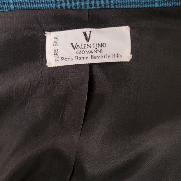 Valentino Teal Men's Double Breasted Blazer with Kerchief L - Picture 3 of 9